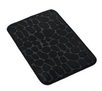 Gdfnmogo Tapis de salle de bain en mousse à mémoire de forme, antidérapant, facile à nettoyer, piège l'excès d'eau, 30 cm x 40 cm (noir)