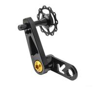 Gdfnmogo Tendeur de chaîne de vélo en alliage d'aluminium à vitesse unique pliable pour chaîne de vélo, léger pour dérailleur arrière usiné CNC, guide creux (noir)