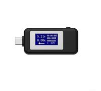 Gdfnmogo Testeur USB C USB avec affichage numérique de tension, courant, capacité, température et minuterie pour éviter les dommages causés par la surcharge des appareils (noir)