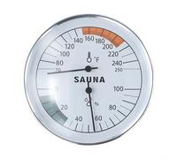Gdfnmogo Thermomètre et hygromètre de sauna numérique à double lecture et humidité pour sauna traditionnel et à vapeur, boîtier en métal, 11,5 x 11,3 cm, blanc