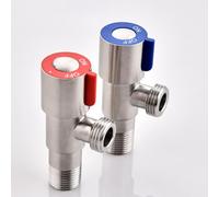 Gdfnmogo Vanne d'arrêt de toilettes en acier inoxydable de 1,27 cm, valve d'arrêt pour eau chaude et froide, robinet d'arrêt pour évier de cuisine, robinet d'arrêt pour chauffe-eau, quart de tour