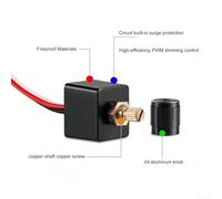 Gdfnmogo Variateur d'intensité LED 12 V à 3 fils avec contrôle rotatif, pour caravane, camping-car, bateau et ampoules à incandescence, panneau en aluminium argenté