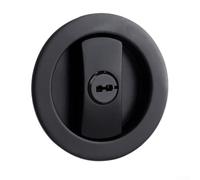 Gdfnmogo Verrou de porte rond moderne avec fermeture invisible à crochet pour portes de baroom Slidi 35-50 mm d'épaisseur, construction en alliage de zinc (noir)