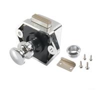 Gdfnmogo Verrou de tiroir sans clé avec bouton de poignée pour camping-car, caravane, bateau et camping-car, loquet de placard robuste en alliage de zinc noir mat