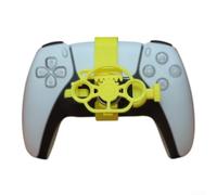 Gdfnmogo Volant 3D, pour PS5, poignée de manette de jeu de course compacte, accessoire de simulation dynamique, pour un jeu amélioré, jaune, rouge, vert, blanc (jaune)
