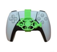 Gdfnmogo Volant 3D, pour PS5, poignée de manette de jeu de course compacte, accessoire de simulation dynamique, pour un jeu amélioré, jaune, rouge, vert, blanc (vert)
