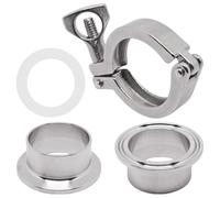 GDFYMI 1 lot de 3,8 cm Tri pinces en acier inoxydable 304 pour sanitaires - Trèfle à trois pinces très résistantes avec écrou papillon et joint d'étanchéité