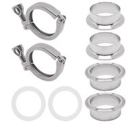 GDFYMI Lot de 2 tri-colliers de serrage sanitaires en acier inoxydable 304 de 5,1 cm avec écrou papillon et joint