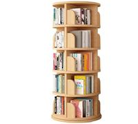 GDHKDDFL Bibliothèque pivotante, Étagère rotative à 4/5/6 Niveaux for la Maison, Le Salon, Rangement des Livres, idéale for Les Bureaux, écoles et Chambres Coucher(Wood Colour,194 * 46cm)