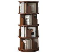 GDHKDDFL Bibliothèque pivotante, Étagère rotative à 4/5/6 Niveaux for la Maison, Le Salon, Rangement des Livres, idéale for Les Bureaux, écoles et Chambres Coucher(Walnut Coloured,130 * 46cm)
