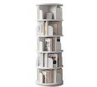 GDHKDDFL Bibliothèque pivotante, Étagère rotative à 4/5/6 Niveaux for la Maison, Le Salon, Rangement des Livres, idéale for Les Bureaux, écoles et Chambres Coucher(White,162 * 46cm)