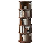 GDHKDDFL Bibliothèque pivotante, Étagère rotative à 4/5/6 Niveaux for la Maison, Le Salon, Rangement des Livres, idéale for Les Bureaux, écoles et Chambres Coucher(Walnut Coloured,162 * 46cm)