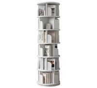 GDHKDDFL Bibliothèque pivotante, Étagère rotative à 4/5/6 Niveaux for la Maison, Le Salon, Rangement des Livres, idéale for Les Bureaux, écoles et Chambres Coucher(White,194 * 46cm)