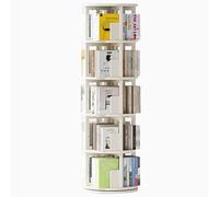 GDHKDDFL Bibliothèque pivotante, Étagère rotative à 5 étagères de Rangement Simple sur Pied Polie en Douceur, sûre et Durable Convient for Le Salon, la Salle Classe ou Bureau(White)
