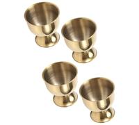 GDHKDDFL Centre de Table de Pâques avec Support pour œufs Ensemble de 4 coquetiers en Acier Inoxydable, œufs durs et Porte-ustensiles de Cuisine, doré
