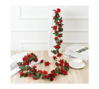 GDHKDDFL Couronne Murale Arche de Jardin Artificielle for décoration de Mariage, Maison, Salle, Printemps-Automne, 250 cm(Red)