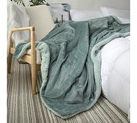 GDHKDDFL Couverture en Laine Sherpa, Couverture for lit, jetés Marron for canapés, Grande Couverture Polaire d'automne et d'hiver, Douce Confortable, Lourde(Haze Blue,160x200cm)