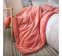 GDHKDDFL Couverture en Laine Sherpa, Couverture for lit, jetés Marron for canapés, Grande Couverture Polaire d'automne et d'hiver, Douce Confortable, Lourde(Orange,160x200cm)