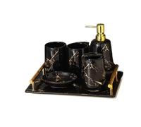 GDHKDDFL Ensemble de Cinq Articles de Toilette pour Salle d Ensemble de gobelets for Bain Bouche, Brosse à Dents, Ensemble Cinq pièces en céramique for Salle, Fournitures