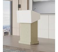 GDHKDDFL Pupitres Professionnels, Bureau avec roulettes pivotantes et Rangement, Design Stable Debout for Salle de Classe, Concert, église, Discours, Facile à Utiliser(Natural,45.2in/115cm)