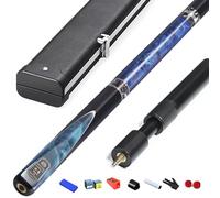 GDHKDDFL Queues de Snooker, Queue de Billard 10 mm, 11,5 avec boîte, Queue Snooker, Noire à Barre traversante Huit pièces 3/4