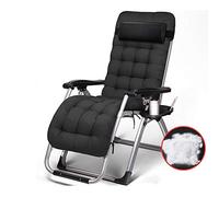 GDHKDDFL Siège Auto Portable, Chaise Pliante, Chaise de Loisirs, inclinable, réglable, for terrasse extérieure, Plage, Camping, Noir, Gris, 180 x 65 40 cm, Durable(Black)