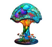 GDHKDDFL Veilleuses en Forme d'animaux, Lampe de Chevet décorative en Forme Champignon résine Style bohème, série Plantes vitrail 15 cm Hauteur(A)