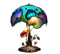 GDHKDDFL Veilleuses en Forme d'animaux, Lampe de Chevet décorative en Forme Champignon résine Style bohème, série Plantes vitrail 15 cm Hauteur(B)