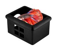 Gdiojnfg Abri flottant pour aquarium Betta - Abri décoratif avec fenêtre pour dortoir, hôtel, restaurant, maison, bureau, salon, amateurs de poissons