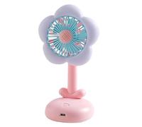 Gdiojnfg Ventilateur de bureau | Petit ventilateur de refroidissement à fleurs pour chambre à coucher | Circulateur d'air rechargeable avec veilleuse pour femmes filles pour la pêche, le camping, la