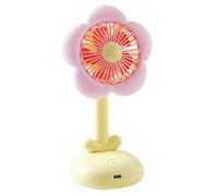 Gdiojnfg Ventilateur de table de chevet - Petits ventilateurs pour chambre à coucher - Circulateur d'air rechargeable avec veilleuse pour femmes, filles, pêche, camping, randonnée, voyage, pique-nique