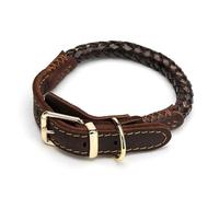 GDJGNUDK Collier de Chien en Cuir Super Doux en Cuir Véritable Véritable Robuste et Élégant en Cuir Gras Collier pour Chien de Petite et Grande Taille(L1)