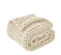 GDJGNUDK Couverture Tricotée Faite a La Main pour Canapé, Plaid Tricoté Main en Grosse Maille Tapis de Yoga, Décoration D'intérieur et Plus(130 * 160CM)