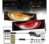 GDJGNUDK Lumières Yeux de Diable pour Voitures, Grand Écran LED Flexible Programmable, Yeux LED pour Voiture, Écran Doux avec Contrôle par Application pour Voiture(60 * 12cm-app(RC))
