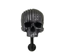 GDJGNUDK Porte Casque Moto Tete de Mort, Support de Casque de Crane de Moto Fixe au Mur, Décoration Murale pour Manteaux, Artisanat Amovible en Résine for Décoration(Silver)