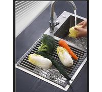 GDJIAYIYI Égouttoir à vaisselle au-dessus de l'évier, égouttoir enroulable pour évier, idéal pour le séchage et le rangement de la vaisselle de cuisine (gris, 43 x 35 cm)
