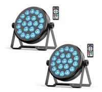 GdjRttk 2 PCS 80W Par LED RGBW, 21 LEDs Lumière de Scène avec Télécommande et Son Activé, 5 Modes Jeux de Lumiere, DMX 8CH Éclairage de Scène pour Soiree Bar Mariage Noël Concerts Festivals