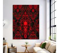 GDJSMIN Impression Sur Toile - Sans Cadre Tableau Decoration Murale - Style Baroque - 30×40 Cm 1Partie - Salon Peinture Tableaux Décoration - Texture De Crâne Rouge - Rouge