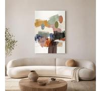 GDJSMIN Impression Sur Toile Style Wabi-Sabi Moderne Impression D'Art Vue Blocs Couleur Abstraits Décoration Murale Pour Maison, Chambre À Coucher - 50×70 Cm Sans Cadre, Brun