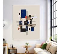 GDJSMIN Impressions sur Toile Conception De Blocs GéométriquesMurale Decoration Formes Minimalistes Toiles Beige Muraux Déco Chambre Salon Salle de Bain,80×120 cm