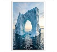 GDJSMIN Impressions Sur Toile Paysages Réalistes Polaires Murale Decoration Paysage D'Arche Glace Arctique Toiles Bleu Glacier Muraux Déco Chambre Salon Salle De Bain,70×100 Cm