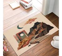 GDJSMIN Paillasson D'Intérieur Résumé Moderne 45 X 75 Cm pour Entrée De Maison, Antidérapant,Arche Montagne Lune Lavable en Machine, Petit Tapis pour Cuisine Entrée Porte D'Entrée,