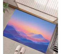 GDJSMIN Paillassons Intérieur Pics De Mist Mountain, Tapis Souples Lavables Montagnes De Rêve, Paillasson Absorbant Antidérapant À Profil Bas pour Entrée Porte,40 X 60 Cm Bleu