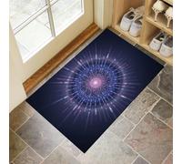 GDJSMIN Tapis De Intérieur 40 X 60 Cm - Paillasson D'Intérieur Antidérapant Lavable - Paillasson Technologique Futuriste Science-Fiction,Image Effet Lumineux Circulaire Style pour Entrée Porte,Violet