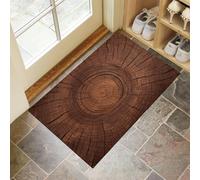 GDJSMIN Tapis de Porte Lavable Texture Naturelle,Conception en Coupe Transversale d'un Vieux Tronc d'arbre Tapis de Porte Avant Intérieur pour la Cuisine, Le Jardin, l'entrée du Hall 80 x 120 cm,Brun