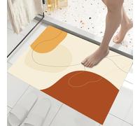 GDJSMIN Tapis Entree Interieur,Paillasson Lavable en Machine,Formes Abstraites Blocs Couleur,Style Minimaliste,À Poils Courts,Antidérapant Et Doux,Idéal pour Couloir,Entrée,Beige Brunâtre,80 X 120 Cm