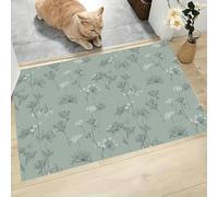 GDJSMIN Tapis Modèle De Plante Entrée Intérieur - Tapis De Porte Persil Pissenlit Antidérapant Anti-Poussière - Paillasson De Propreté Extérieur (Gris-Vert 50 X 80 Cm)