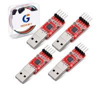 GDKEY CP2102 Lot de 4 adaptateurs série USB vers TTL, module convertisseur UART USB 2.0 avec en-tête 5 broches, sortie 3,3 V/5 V et fils de démarrage, pour Arduino, ESP8266, STM32, STC et électronique