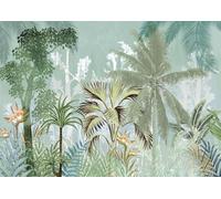 gdkldfg Papier Peint Panoramique Intissé 300cmx210cm Forêt tropicale verte paysage naturel,Decoration Chambre/Salon,Tapisserie,Poster Murales
