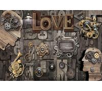 gdkldfg Papier Peint Panoramique Intissé 300cmx210cm Science-fiction géométrique AMOUR,Decoration Chambre/Salon,Tapisserie,Poster Murales